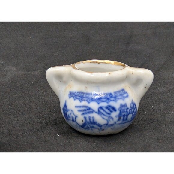 Vtg. Set 3 Miniature Blue Willow Tea Pot Plate & Sugar Blue White China READ - Picture 8 of 16